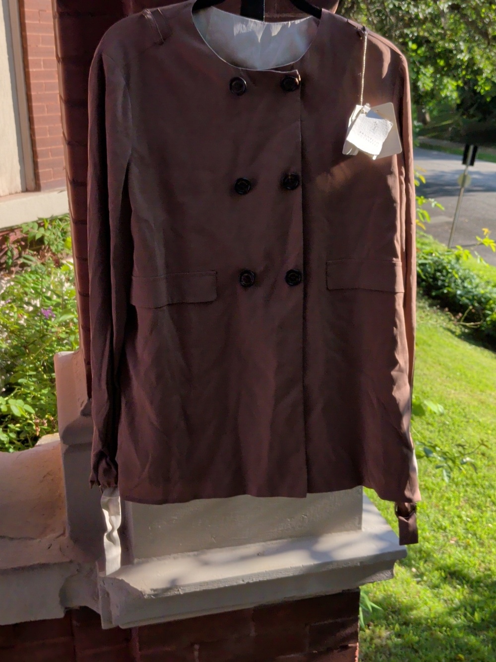 Nwt $2540 Brunello Cucinelli Reversible Double-Breasted Brown Pea Coat